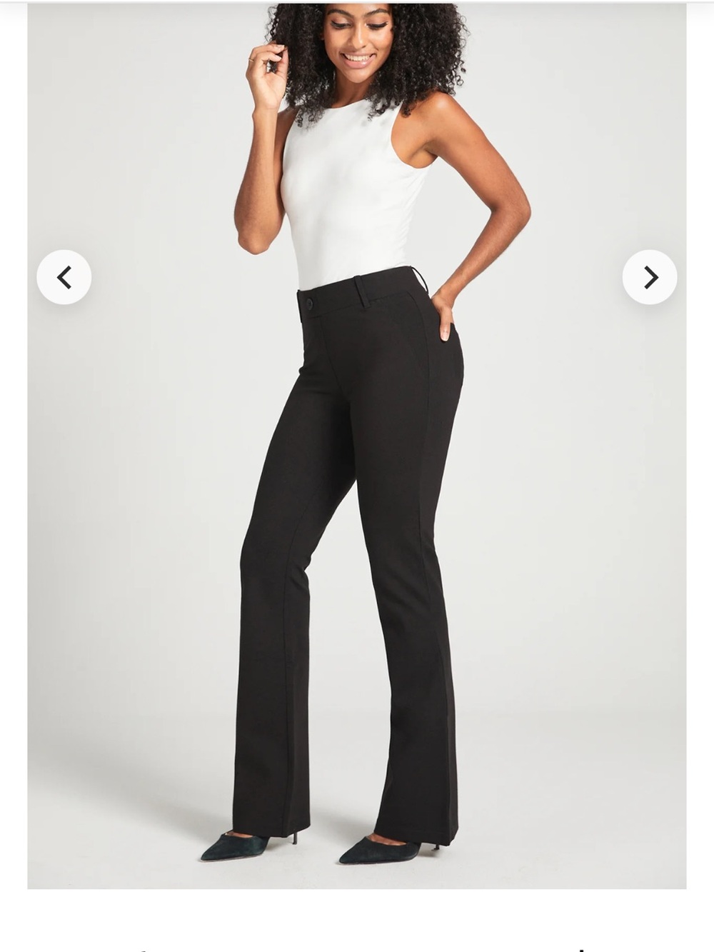 Betabrand Boot Cut Two Pocket Dress Pant Yoga Pants (Black)